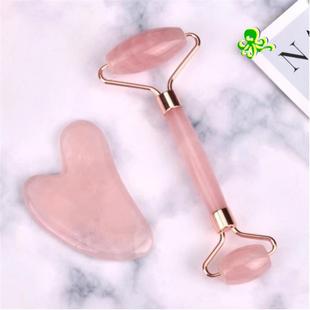 Roller Massager Facial Gua Skin Scraping Sha Resin Pink Rose