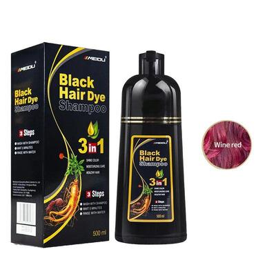 100ml/500ml Hair Dye Shampoo 3in1 Darkening Hairs Instant Gr