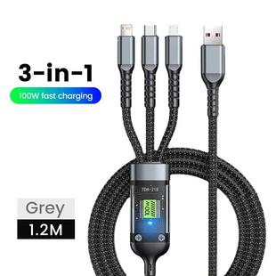 100/66W 3 in 1 Cable Micro USB Type C Cable for iPhone 15 14