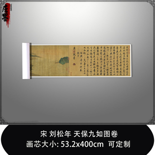 1:1 宋 刘松年 天保九如图卷台北故宫长卷名画真迹复制临摹装饰画