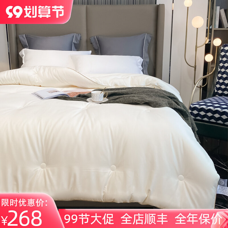 A类长绒棉贡缎大豆纤维双单人被子加厚保暖春秋冬被芯宿舍空调被