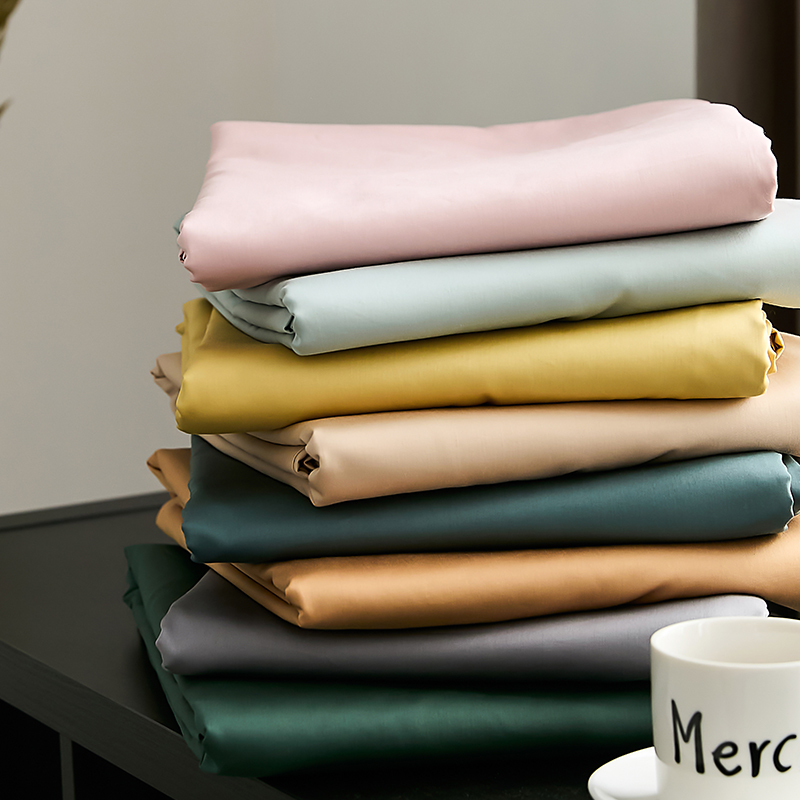 100S新疆长绒棉贡缎纯色全棉床单件纯棉床笠0.9m1.2m1.8m床上用品