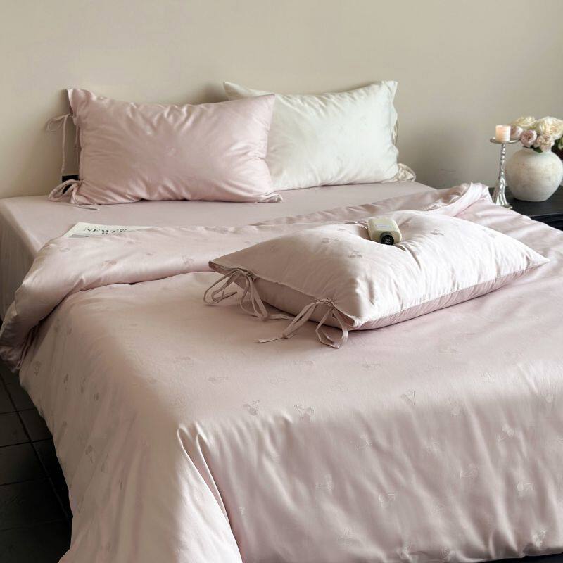 100S新疆长绒棉提花四件套纯棉全棉床笠床单人床上用品三件套宿舍