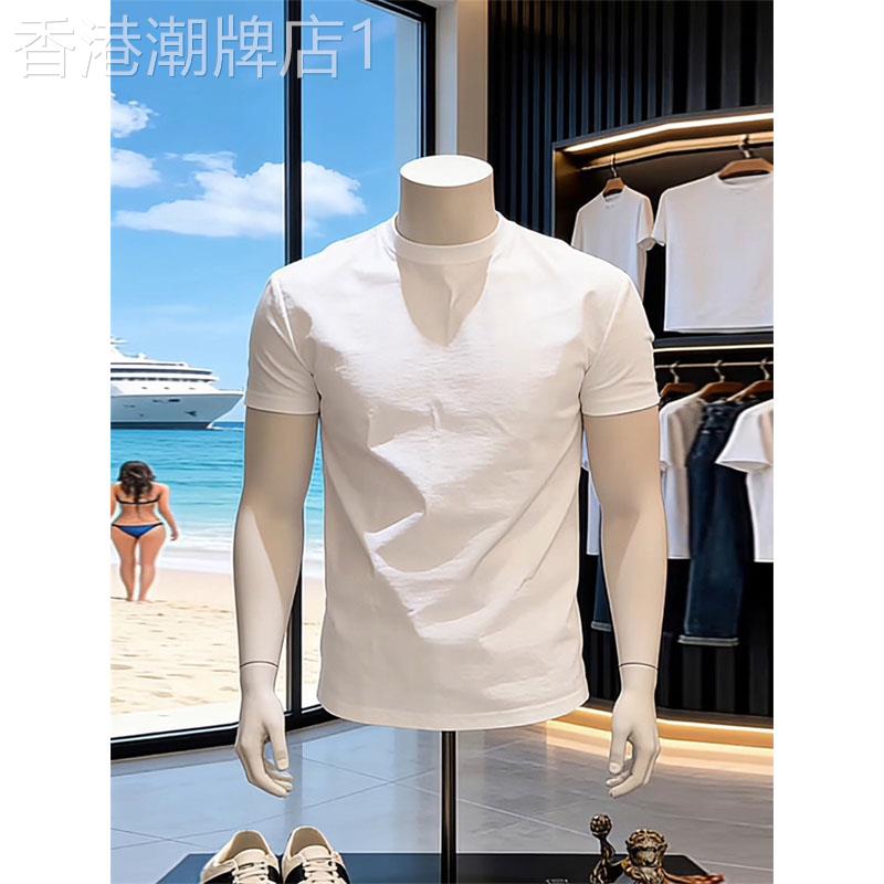 轻奢高端冰皮凉感速干T恤男夏季冰丝薄款透气运动短袖健身半截袖