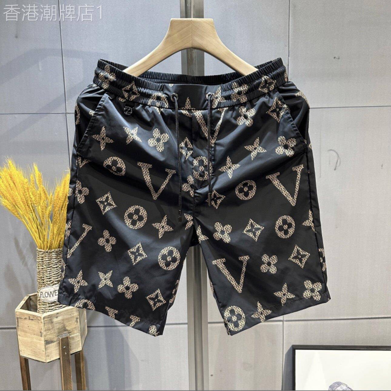 薄款夏季潮牌花色沙滩裤男时尚潮流修身速干五分裤休闲运动短裤潮