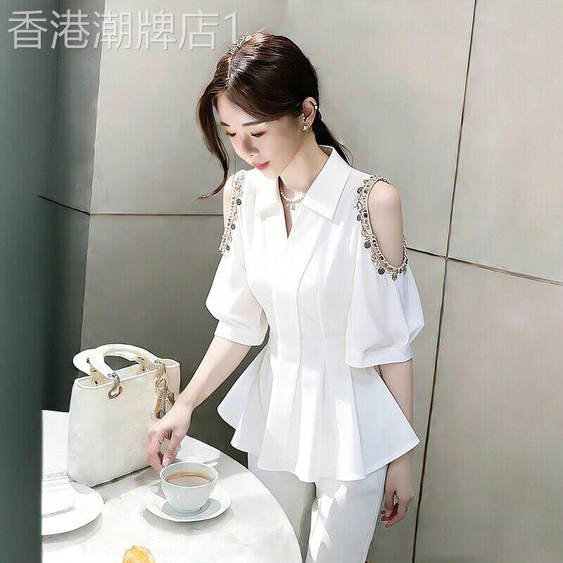 气质露肩衬衫女高级感轻奢职业上衣2026夏季新款独特绝美收腰小衫