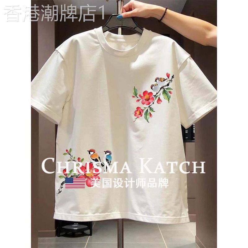 出口美国Chrisma Katch~圆领纯棉男士短袖T恤夏季印花宽松潮流