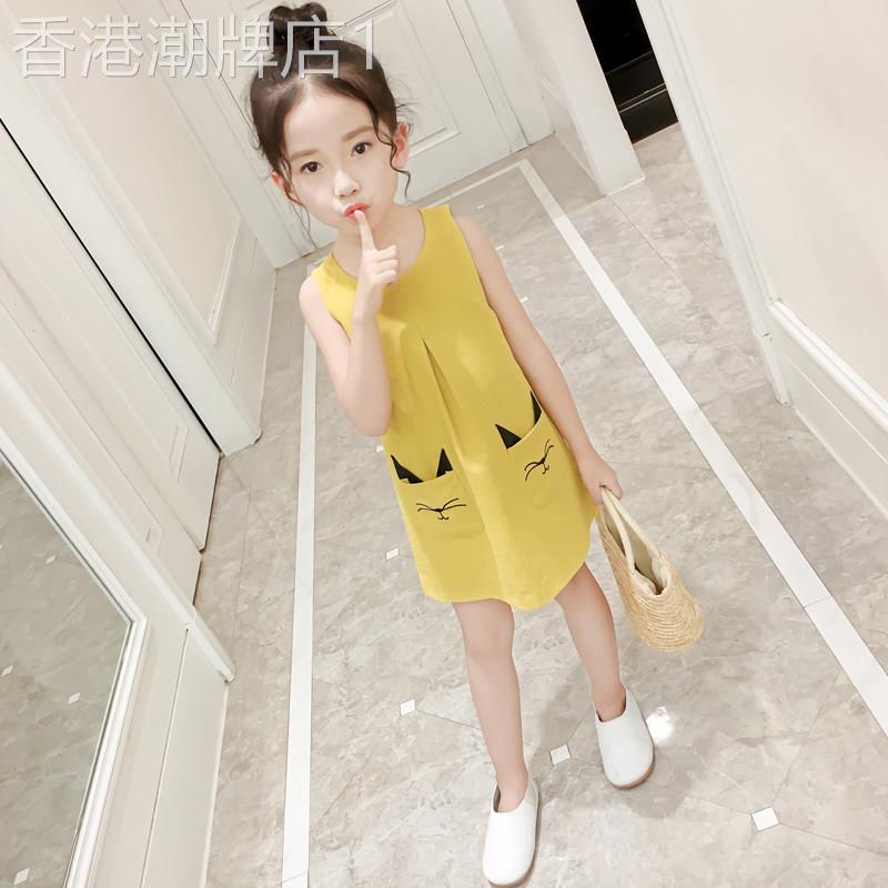 女童夏装洋装2026新款女孩洋派背心裙中大童夏季薄款棉麻公主裙