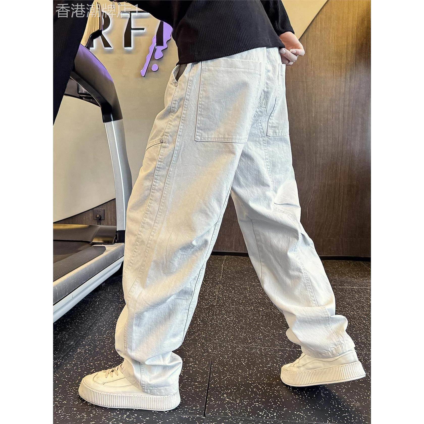 直筒宽松卫裤男士2025春秋季新款高级感巴黎灰今年流行爆款休闲裤