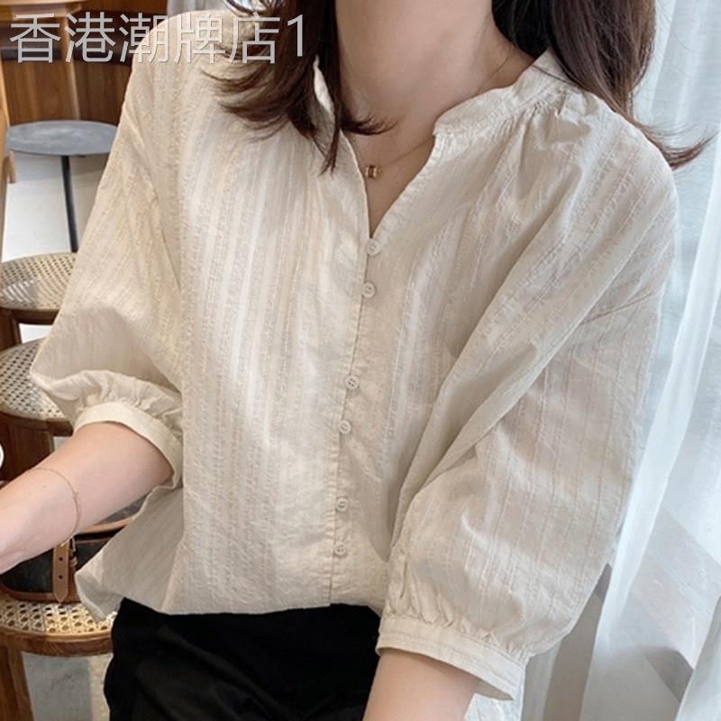 棉麻衬衫女短袖夏季薄款2025年新款白色设计感小众衬衣小个子上衣