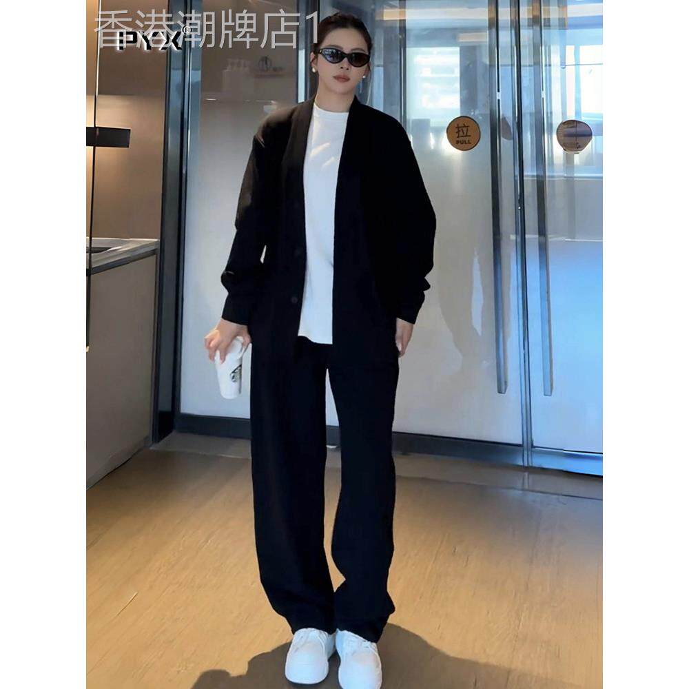 高端慵懒风男士秋季套装2025新款纯色休闲开衫外套穿搭一整套帅气