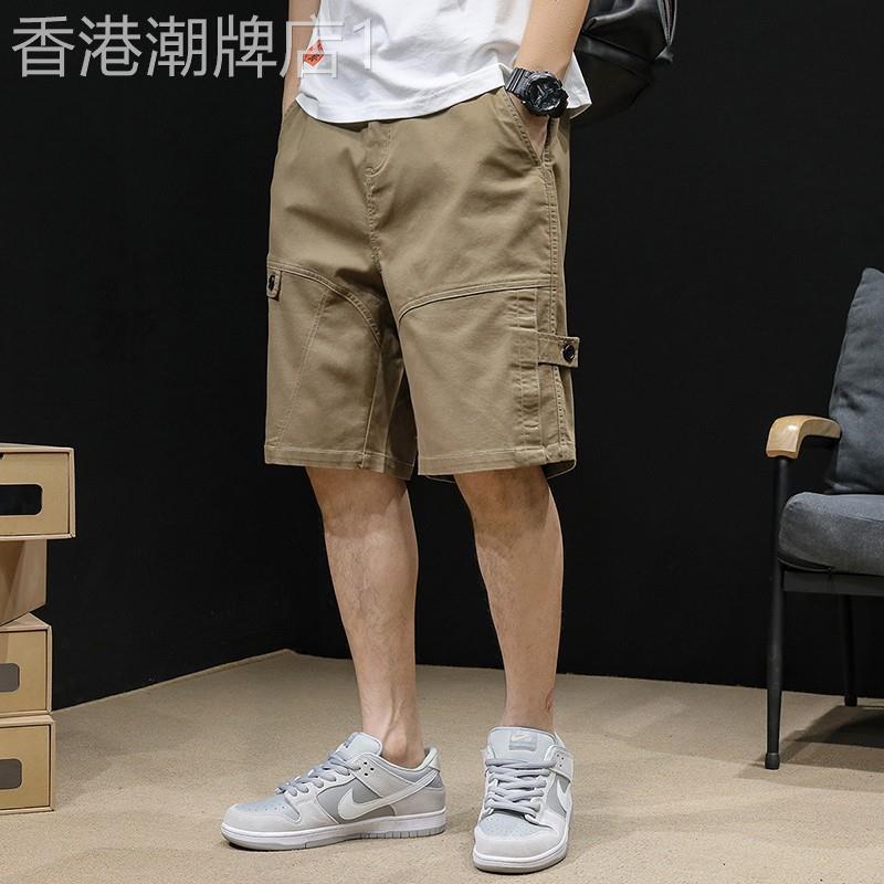 夏季工装休闲短裤男潮牌ins胖子5分中裤宽松大码外穿男士五分裤