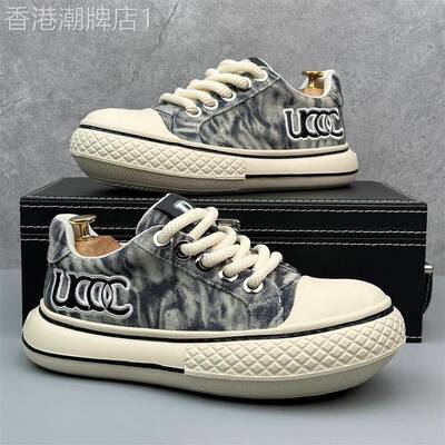 出街尽显潮范~CKL Backup!新款时髦复古帆布鞋男软底透气板鞋耐磨