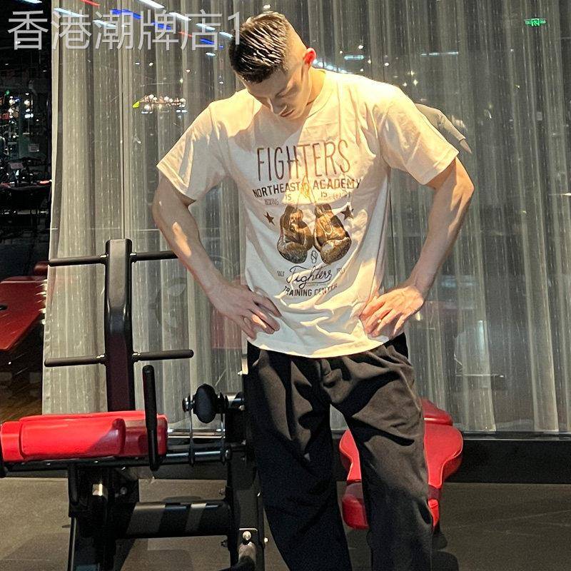 代购男式短袖T恤纯棉运动上衣MMA格斗拳击健身训练服散打综合格斗