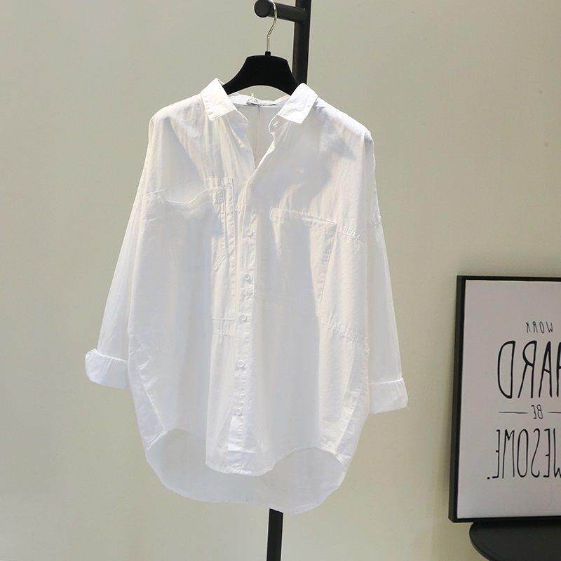 白色衬衫女2025年新款春秋长袖宽松衬衣高级感轻奢减龄洋气上衣女