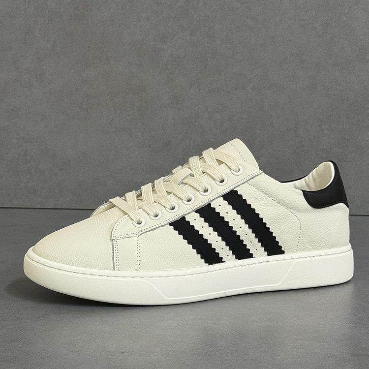 潮牌高端真皮男鞋2025秋季新款高级感运动小白鞋男士透气休闲板鞋