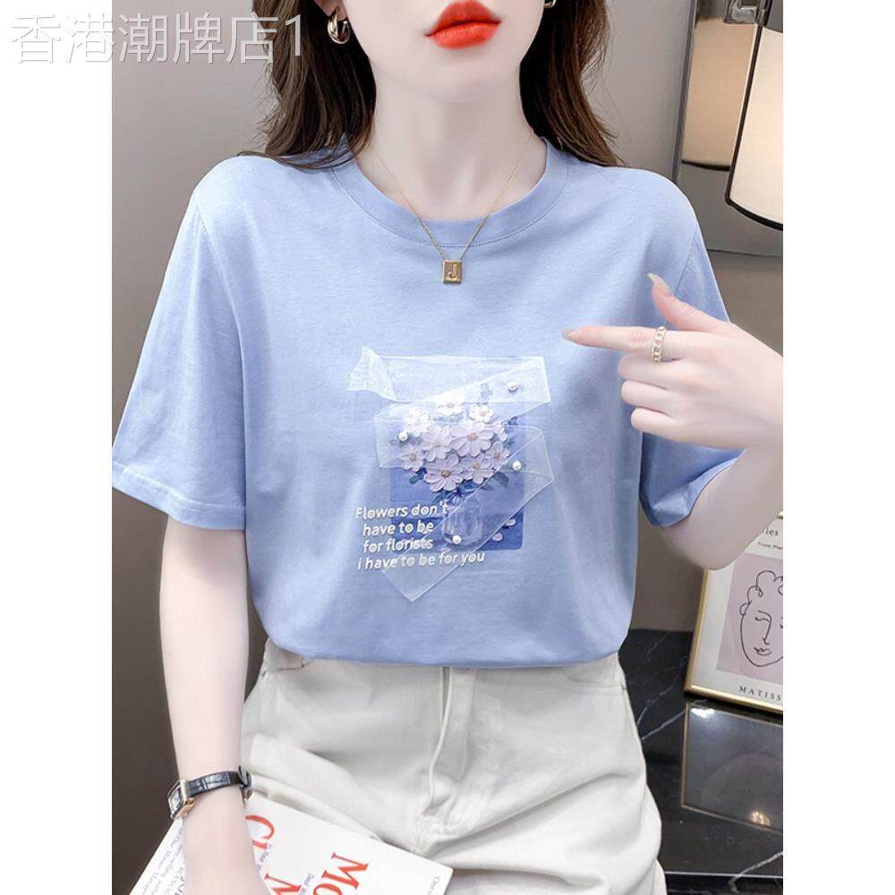 短袖t恤女装夏季2026年新款小个子雪纺上衣宽松洋派减龄正肩小衫