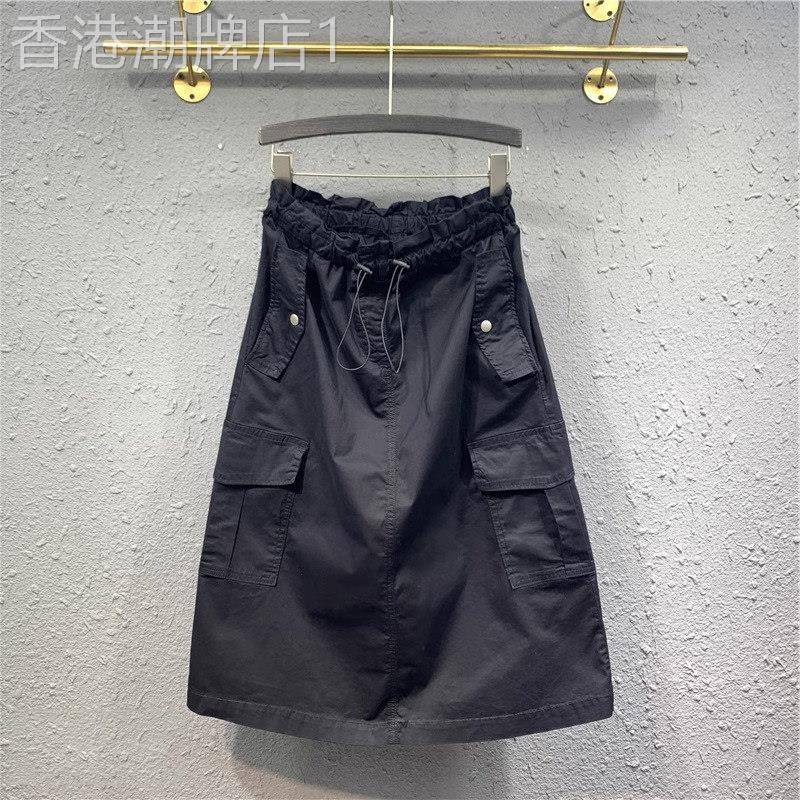 黑色半身裙女士夏季薄款2026新款高腰a字显瘦中长版休闲工作服裙
