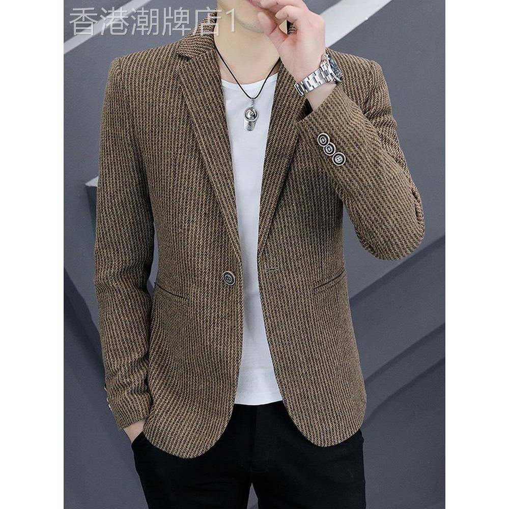 MK西服外套男潮流高端休闲青年帅气单西上衣春秋季新款男士西装潮