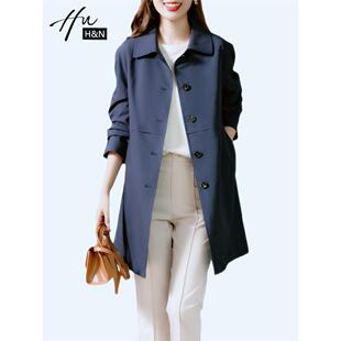 风衣女款2025新款中长款高级感小个子韩版宽松百搭休闲外套女春秋