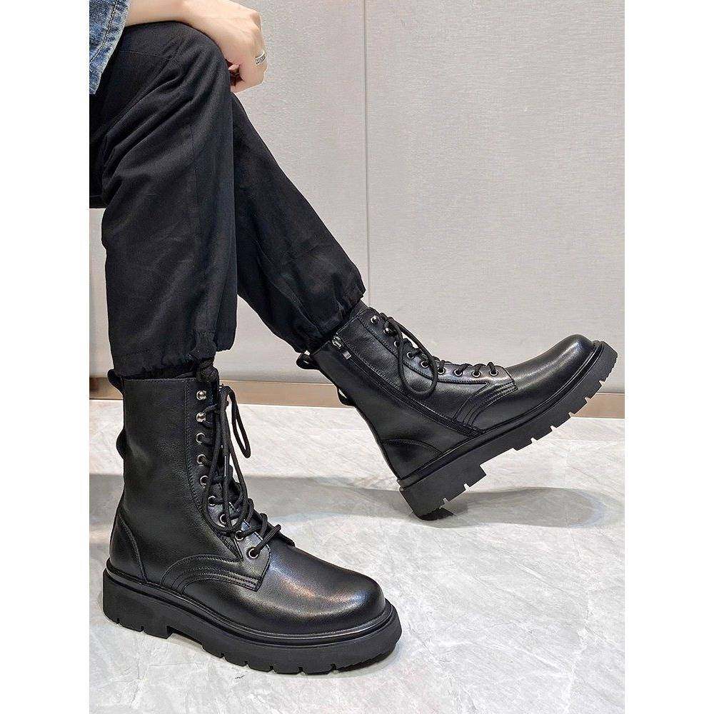 马丁靴男英伦风高帮工装鞋春秋透气皮靴子男士真皮韩版机车潮男靴,流行男鞋,马丁靴,淘宝优惠券,粉丝福利购,淘宝优惠卷