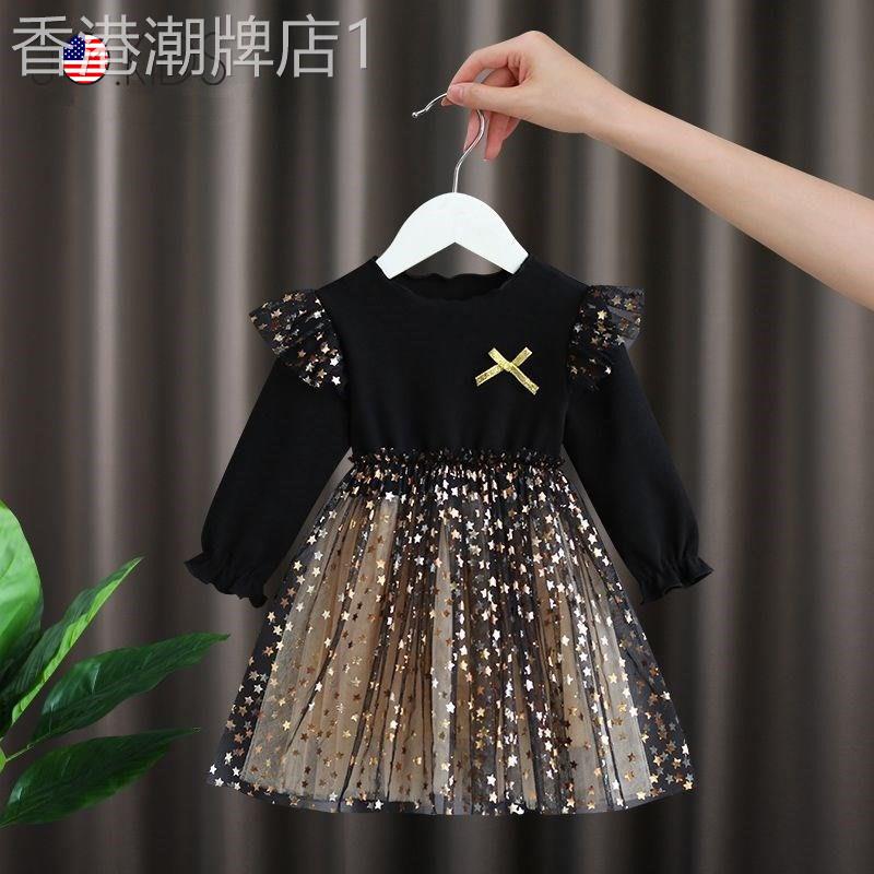 专柜正品女童连衣裙2026春秋夏新款韩版女宝宝纯棉蓬蓬网纱公主裙
