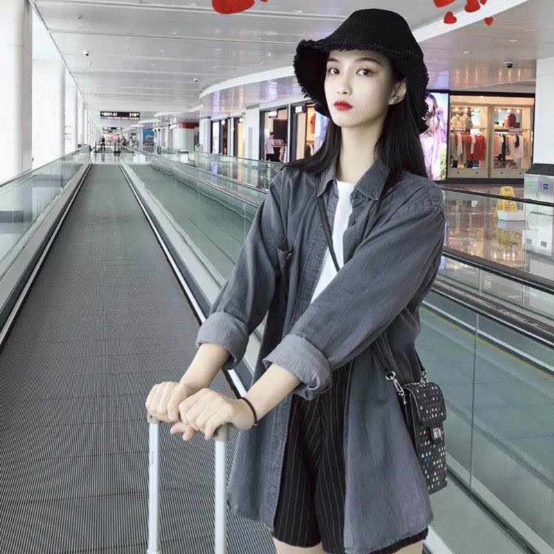 牛仔衬衫女2025年新款春秋款长袖宽松衬衣高级感轻奢减龄洋气上衣