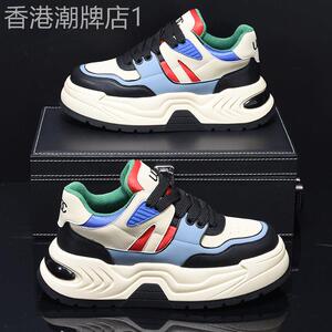 潮牌休闲板鞋男2025新款韩版潮流时尚百搭厚底内增高小众运动男鞋