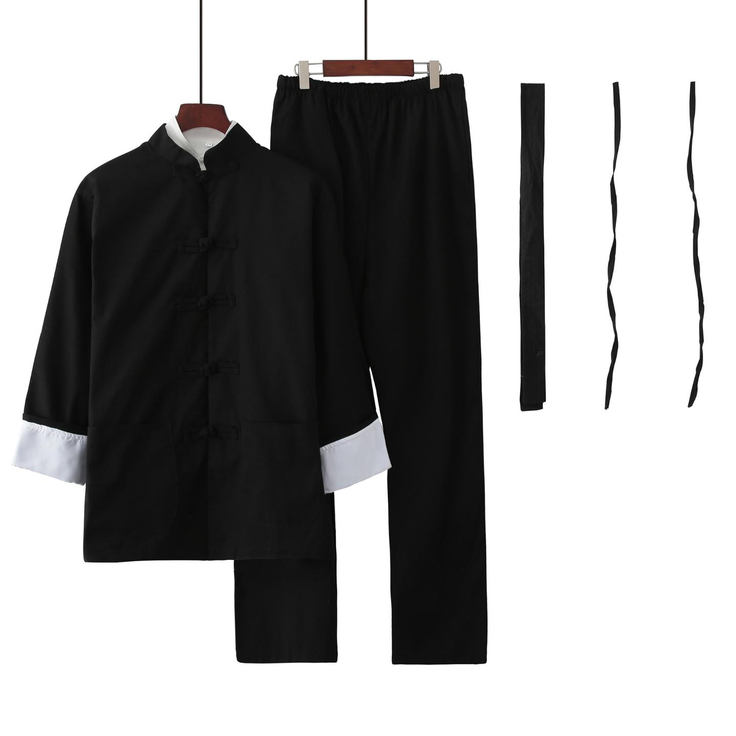 唐装男李小龙衣服青年中式武术