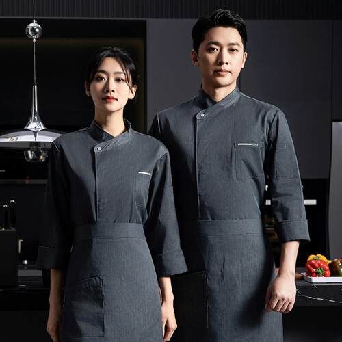 餐饮厨师工作服新款长袖秋冬印字