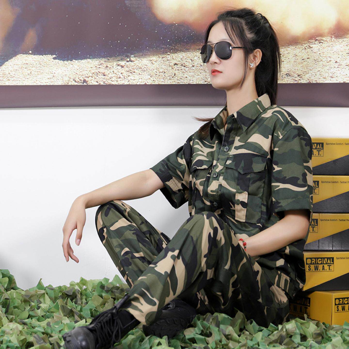 夏季短袖迷彩服套装男薄款透气战术军训服正版高档耐磨户外工作服