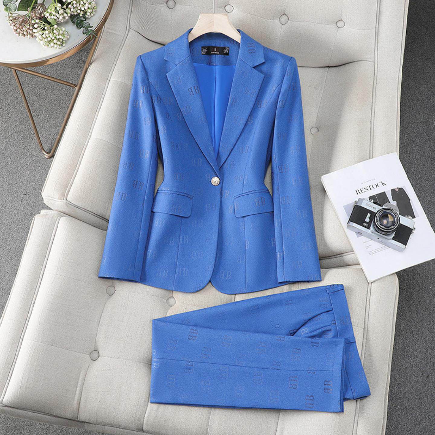 卡其色西装套装女秋季气质女神范职业经理正装工作服西服外套春秋