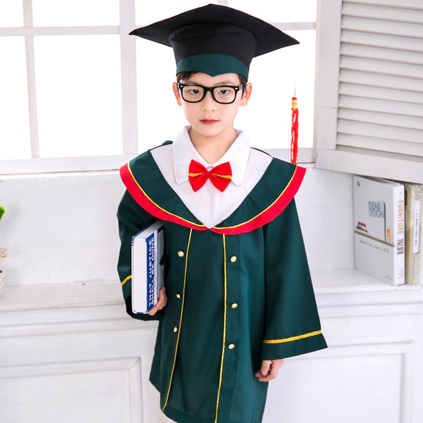 新款儿童博士服幼儿园学士服毕业