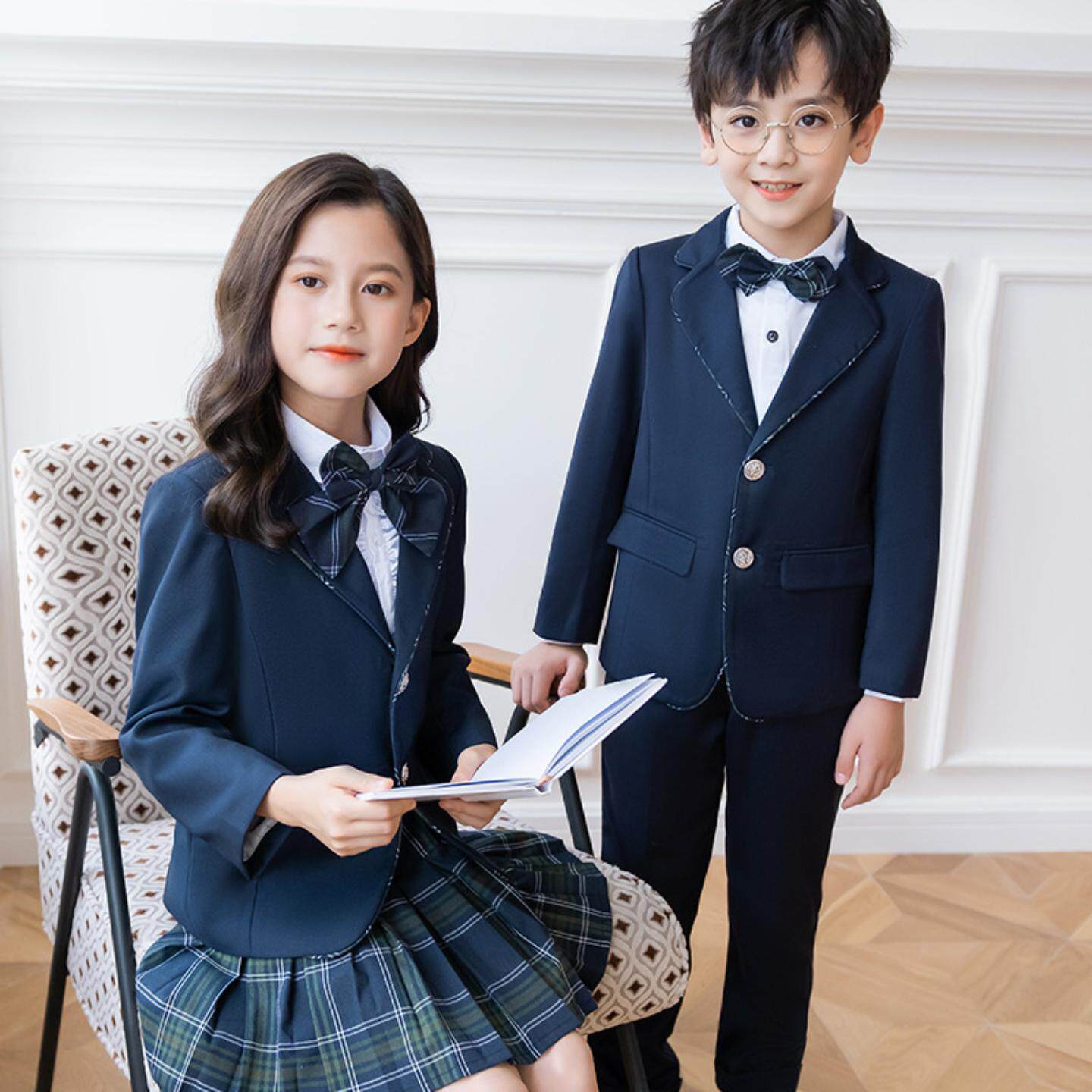 小学生班服秋季加绒校服套装英伦