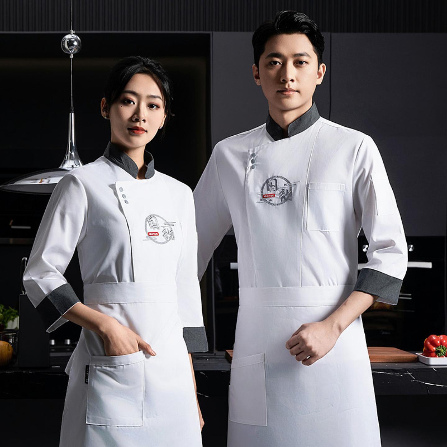 新款餐饮厨师工作服饭店酒店学校