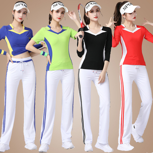 广场舞服装新款套装女春夏莫代尔上衣速干长裤健身操运动曳步形体