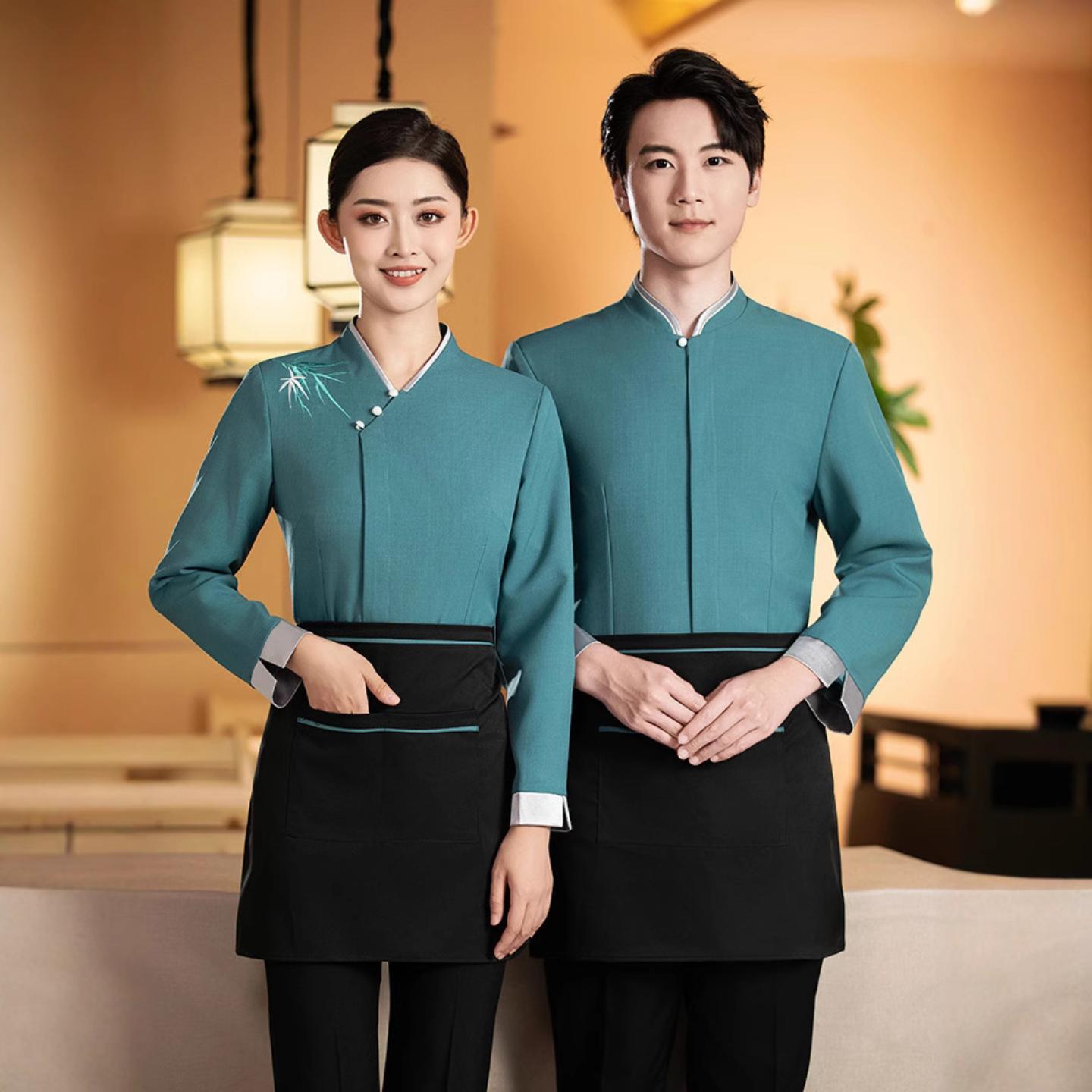 酒店餐厅服务员工作服女中式餐饮