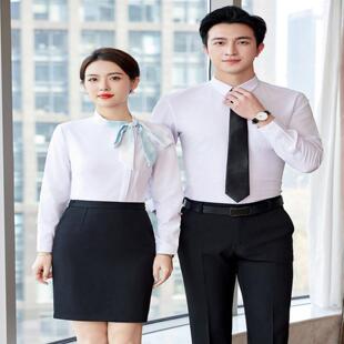 男女同款长袖衬衫职业装酒店前台前厅大堂接待工装4S店销售工作服
