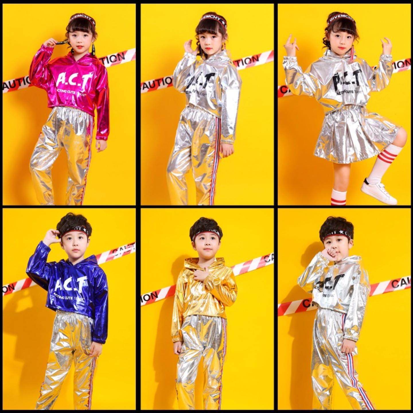 秋季儿童演出啦啦操幼儿表演服男