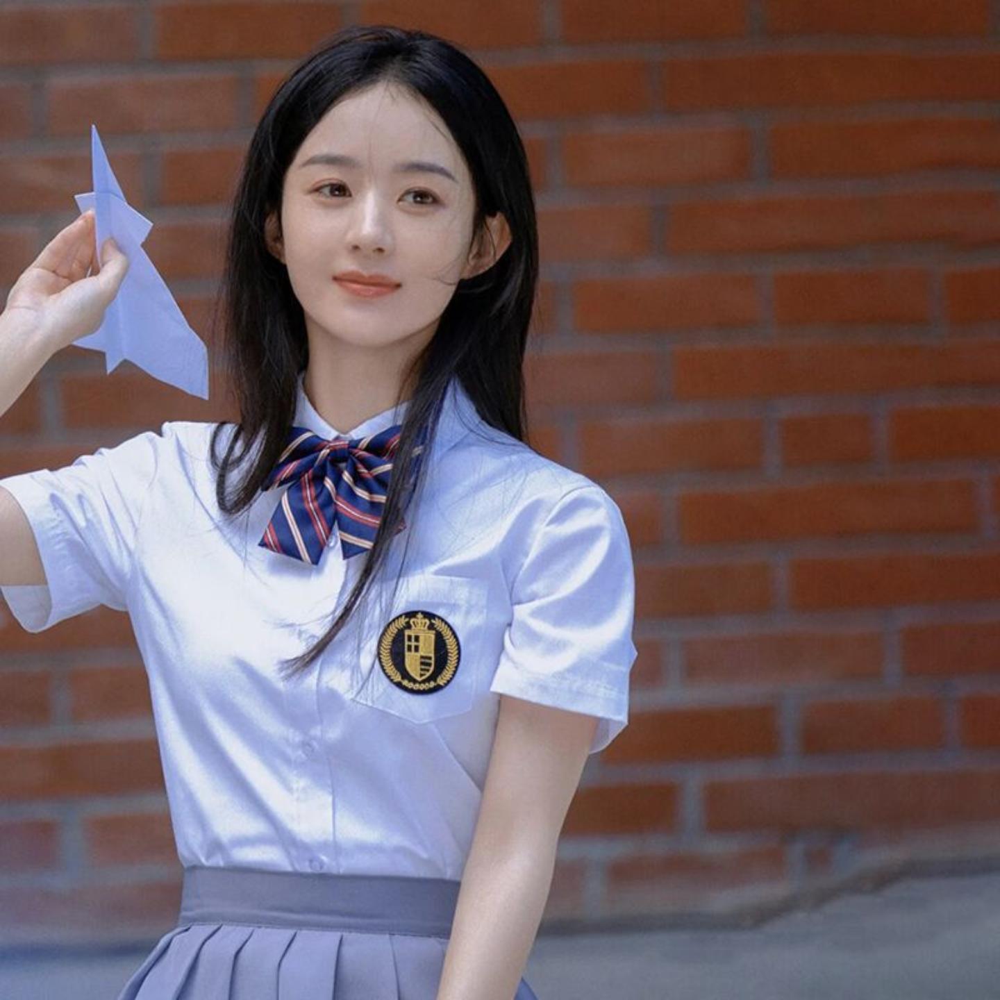 jk服女白衬衫百褶裙初高中学生