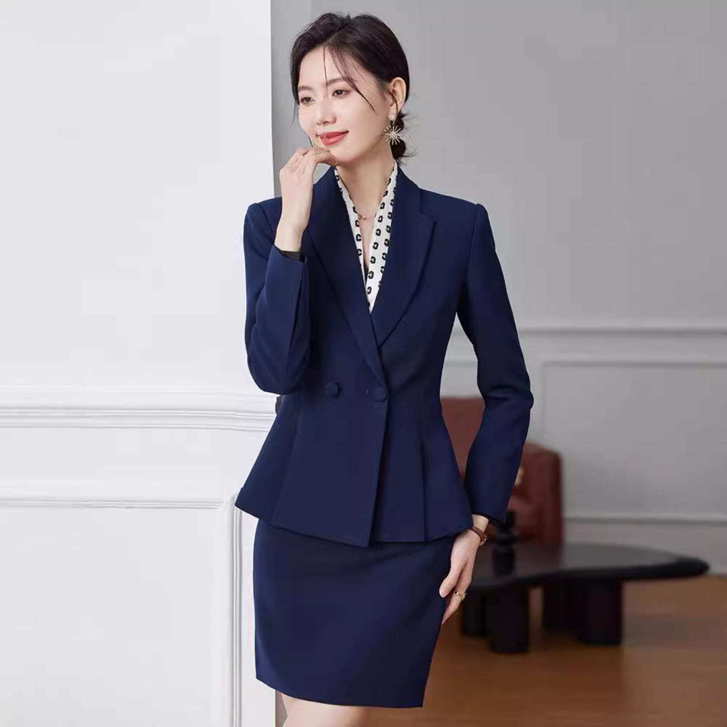 红色西装套装女2025春秋新款高端