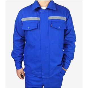 CSSC中国船舶工作服套装纯棉蓝色船厂透气吸汗电焊工劳保服长袖
