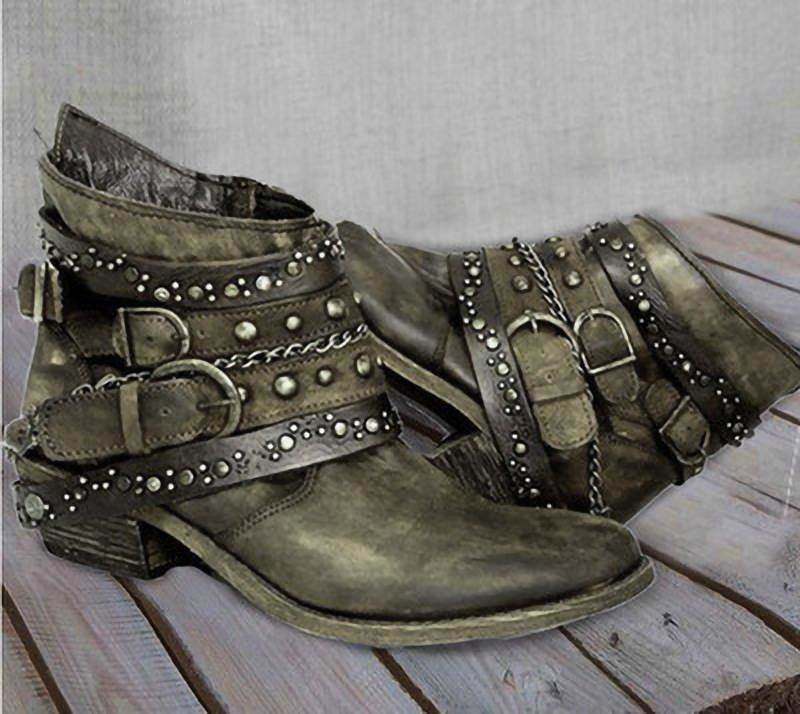 Short boots woman rivet ladies boots big size 43短靴铆钉女靴