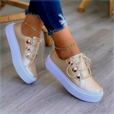 2022 Women's Shoes Single Lok Fu Leisure Small White Flat He