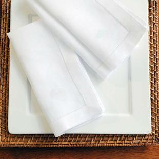White Hemstitched Napkins Cocktail Napkin For Party Wedding