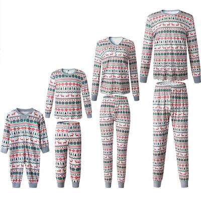 Christmas pajamas family set Xmas striped couple pyjamas
