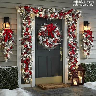 Christmas door frame decoration set Garland wreath pendant