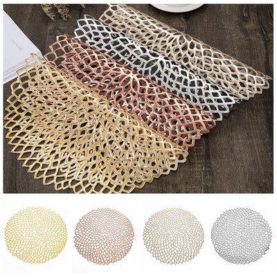 38cm Placemat For Dining Table PVC Plastic Hollow Insulation
