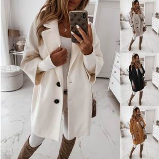 Winter fashion Lapel pocket wool coat 2022 Ladies jackets 女