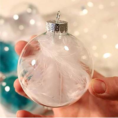 6/8/10CM Clear Plastic Christmas Balls Baubles Sphere Transp
